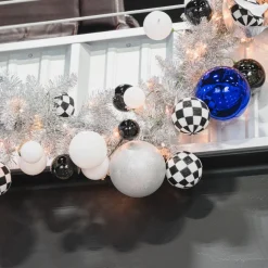 Farrisilk Silver Glitter Ball Ornament, 8