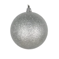 Farrisilk Silver Glitter Ball Ornament, 6"