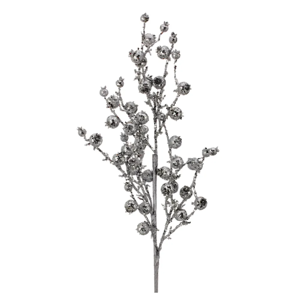 Regency Silver Metallic Cherry Berry Spray