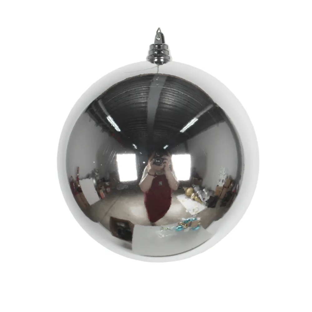 Farrisilk Silver Shiny Ball Ornament, 6"