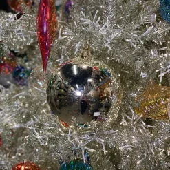 Farrisilk Silver Shiny Ball Ornament, 6