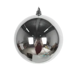 Farrisilk Silver Shiny Ball Ornament, 4"