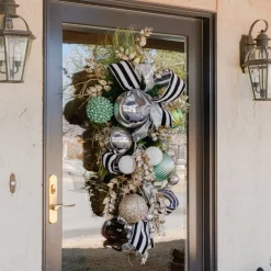 Farrisilk Silver Shiny Ball Ornament, 4