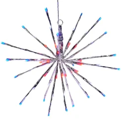 RAZ Silver Starburst with Red, White and Blue Lights, 12"