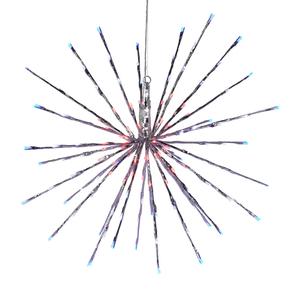 RAZ Silver Starburst with Red, White and Blue Lights, 23"