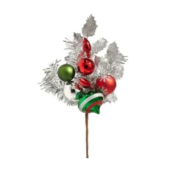 RAZ Silver Tinsel Ornament Pick