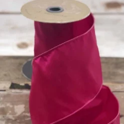 D. Stevens Simply Taffeta Hot Pink Ribbon, 4“ X 25YD