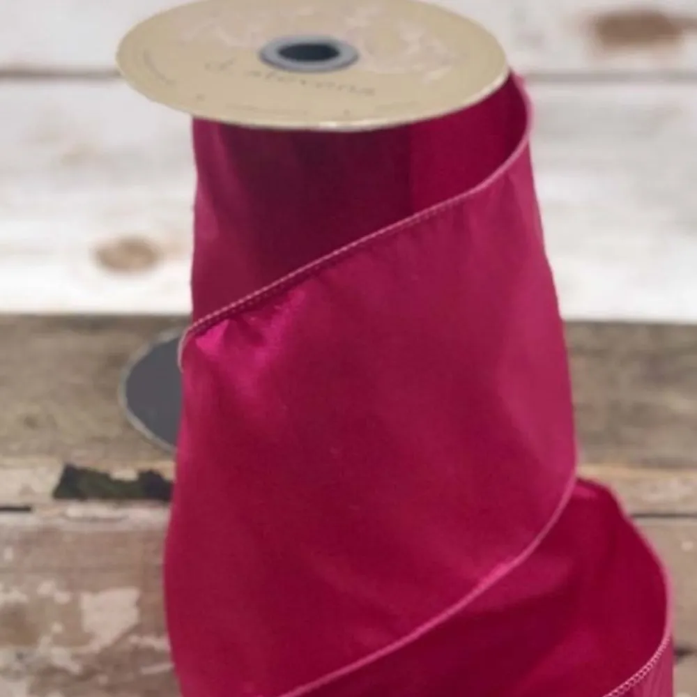 D. Stevens Simply Taffeta Hot Pink Ribbon, 4“ X 25YD