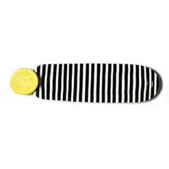 Happy Everything Skinny Oval Black Stripe Mini Entertaining Platter by !