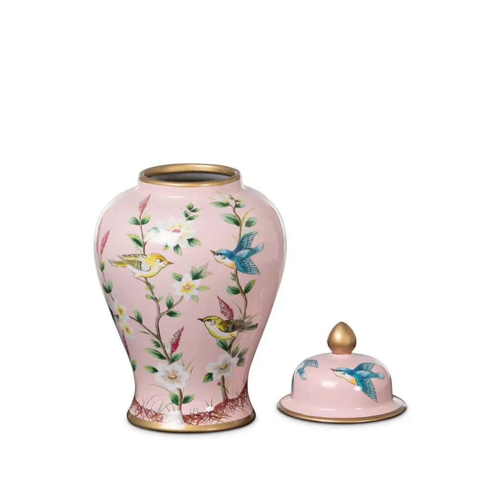 Park Hill Small Imperial Chinoiserie Ginger Jar, Pink