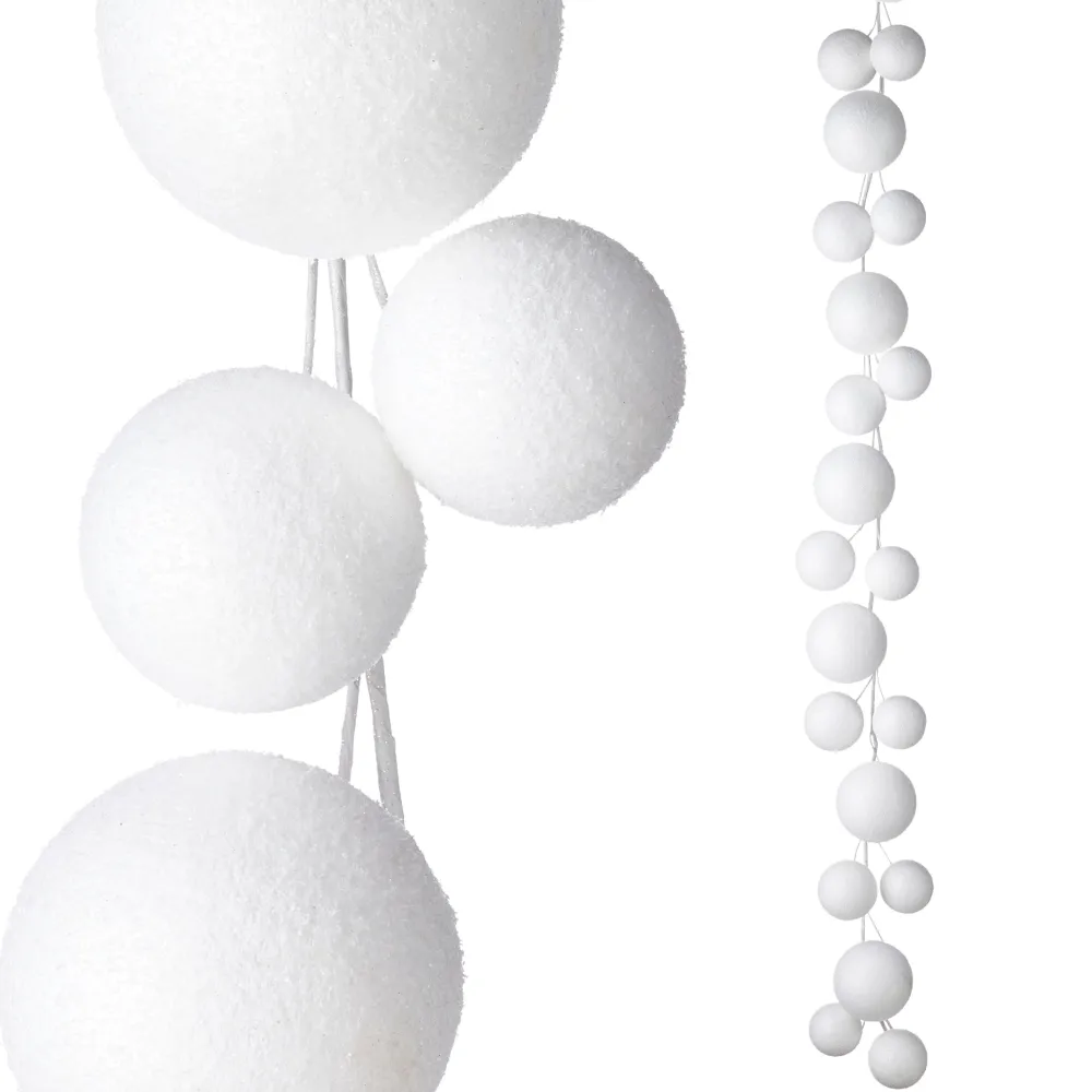 RAZ Snowball Ball Garland, 5.5'