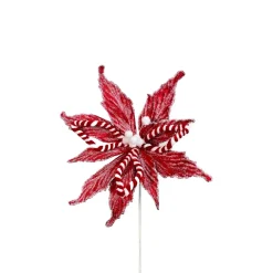 Liberty Floral Snowy Peppermint Poinsettia Stem