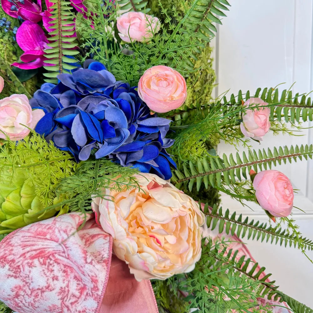 Miss Cayce's Spring Bloom Moss Wreath