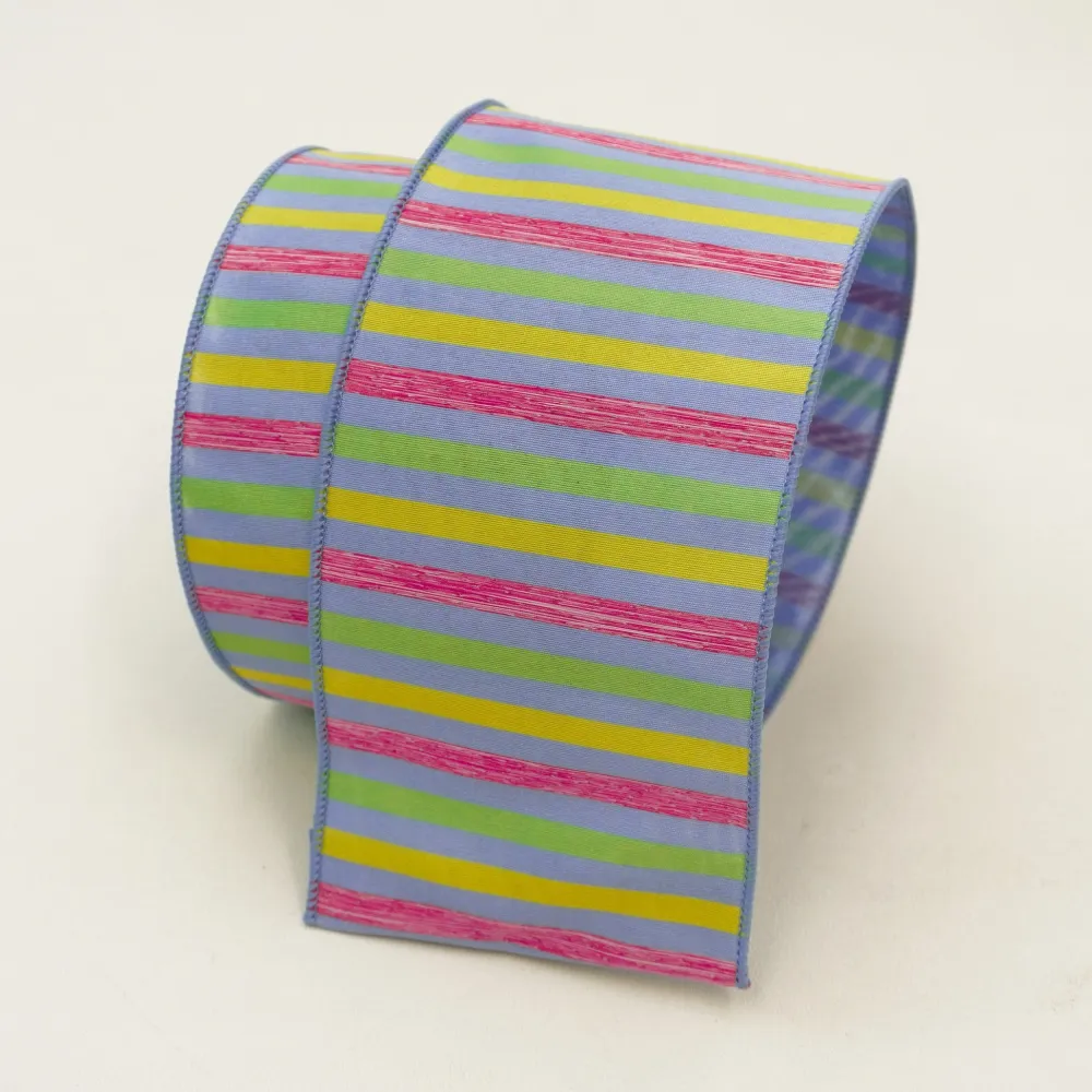 Farrisilk Spring Stripes Pastel Ribbon 2.5"X10YD
