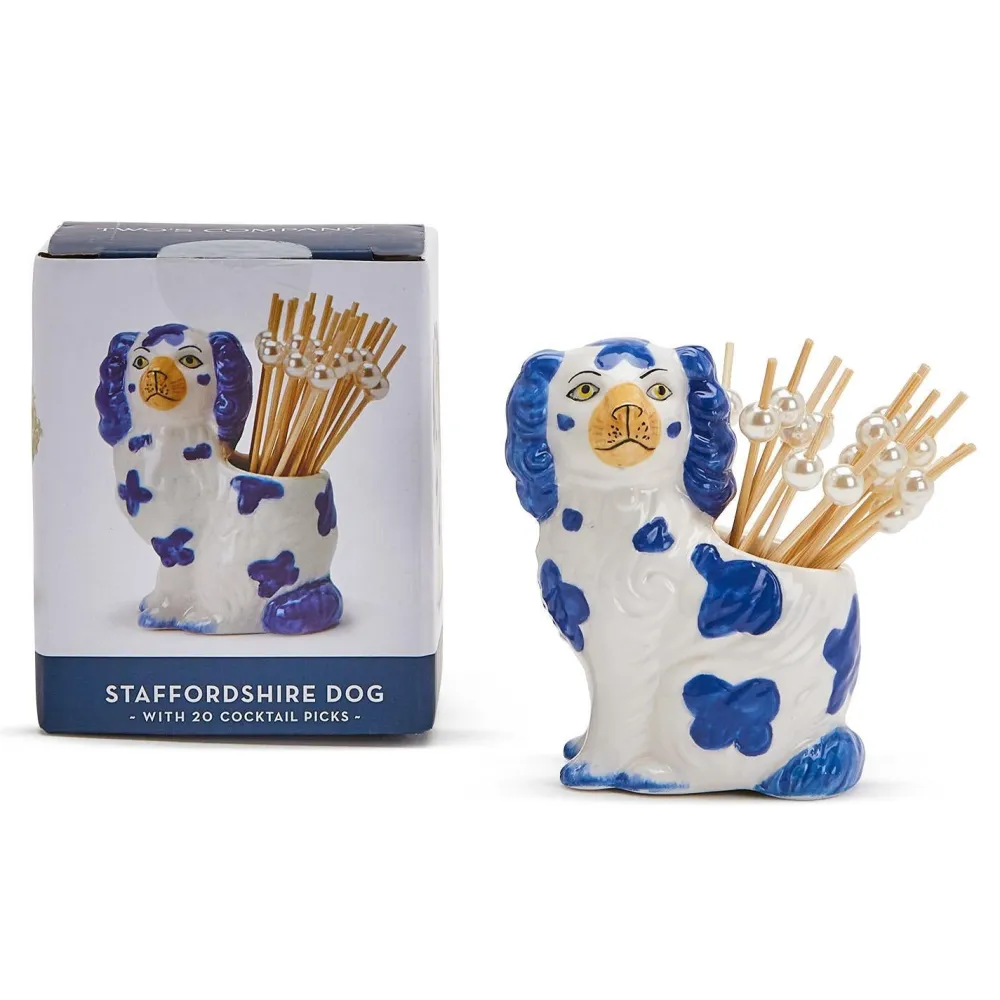 Two's Company Staffordshire Dog Toothpick Holder