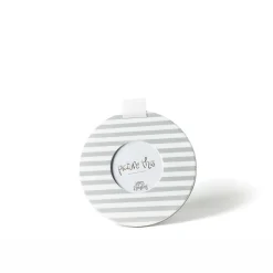Happy Everything Stone Medium Stripe Mini Round Frame by !