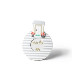 Happy Everything Stone Medium Stripe Mini Round Frame by !