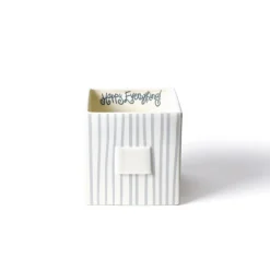 Happy Everything Stone Mini Stripe Medium Nesting Cube by !