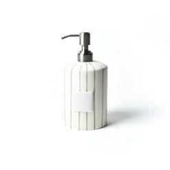 Happy Everything Stone Skinny Stripe Mini Cylinder Soap Pump by !