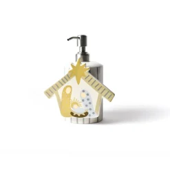 Happy Everything Stone Skinny Stripe Mini Cylinder Soap Pump by !