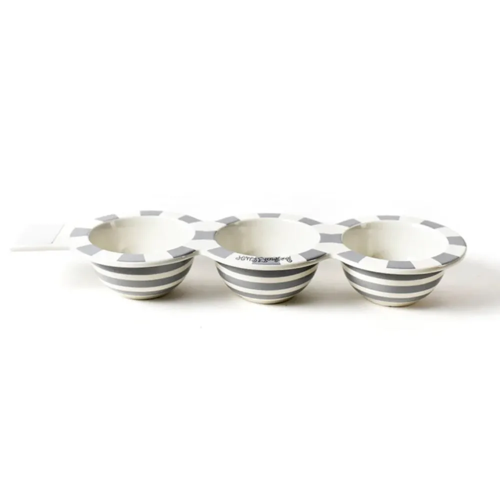 Happy Everything Stone Stripe Mini Trio Bowl by !