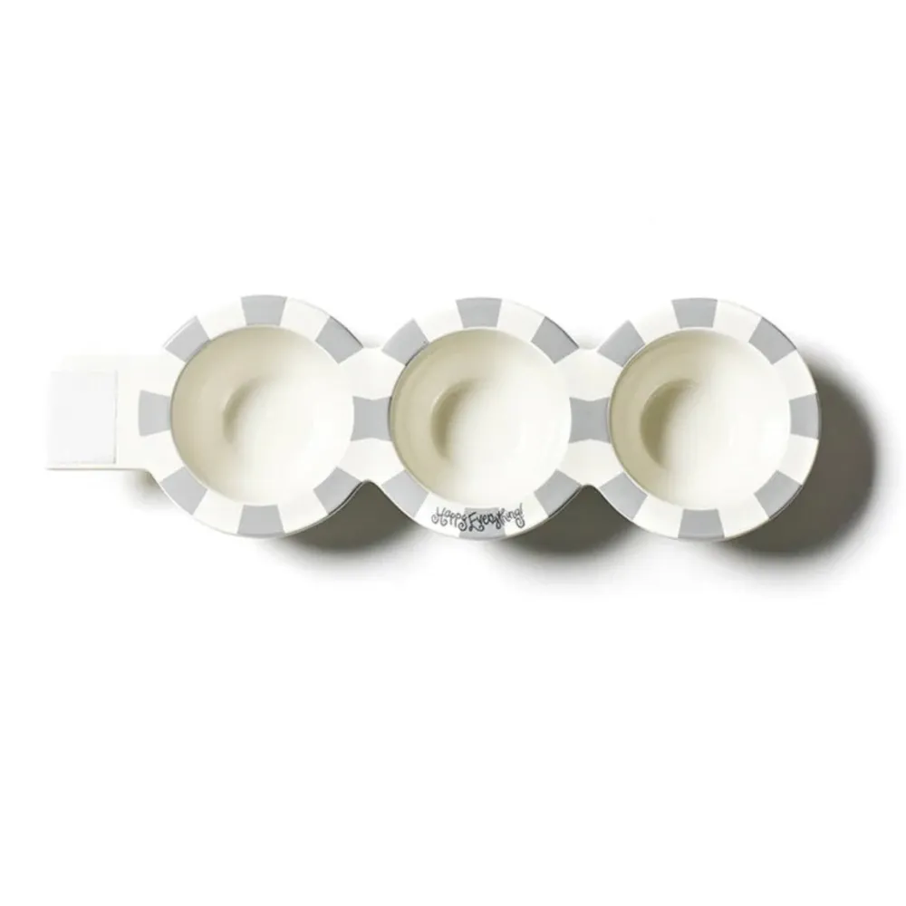 Happy Everything Stone Stripe Mini Trio Bowl by !