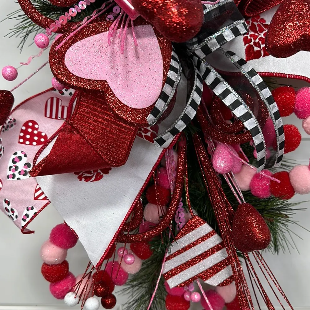 Liberty Floral Stripe Heart Spray