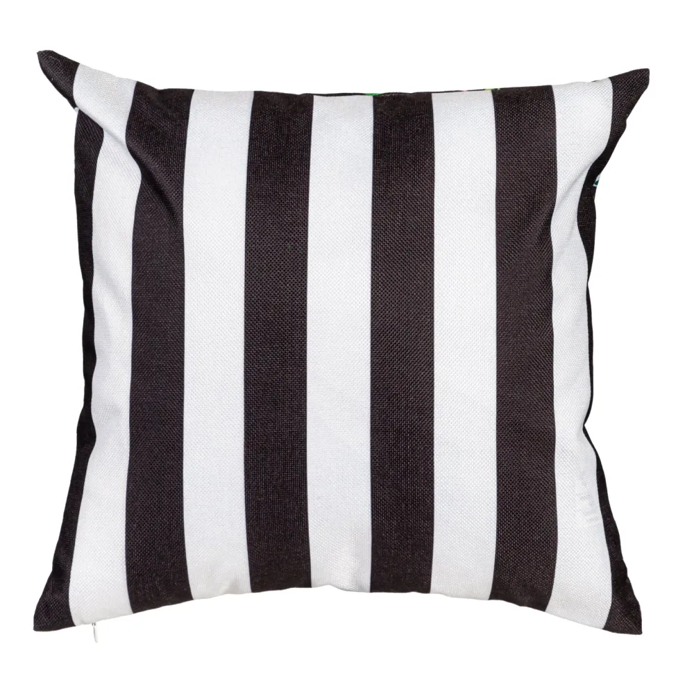Evergreen Stripes and Flowers Pillow