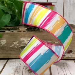 D. Stevens Summer Brushstroke Ribbon, 2.5” X 10YD