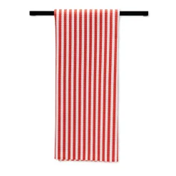 Geometry Summer Stripe Red Tea Towel