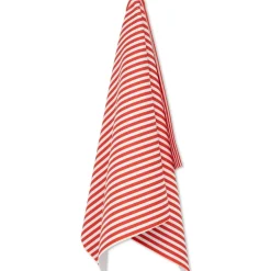 Geometry Summer Stripe Red Tea Towel