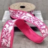 D. Stevens Taffeta Acanthus Pink Scroll Chinoiserie Ribbon, 1.5" x 10YD