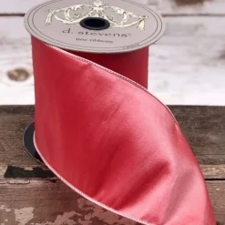 D. Stevens Taffeta Pink Coral Ribbon, 2.5" X 25YD