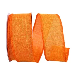 Reliant Ribbon Tangerine Linen Ribbon, 1.5" X 10YD
