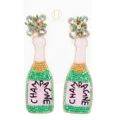 Laura Janelle Teal Champagne Bottle Earrings