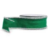 RAZ Tinsel Trim Green Felt Ribbon, 2.5" X 10YD
