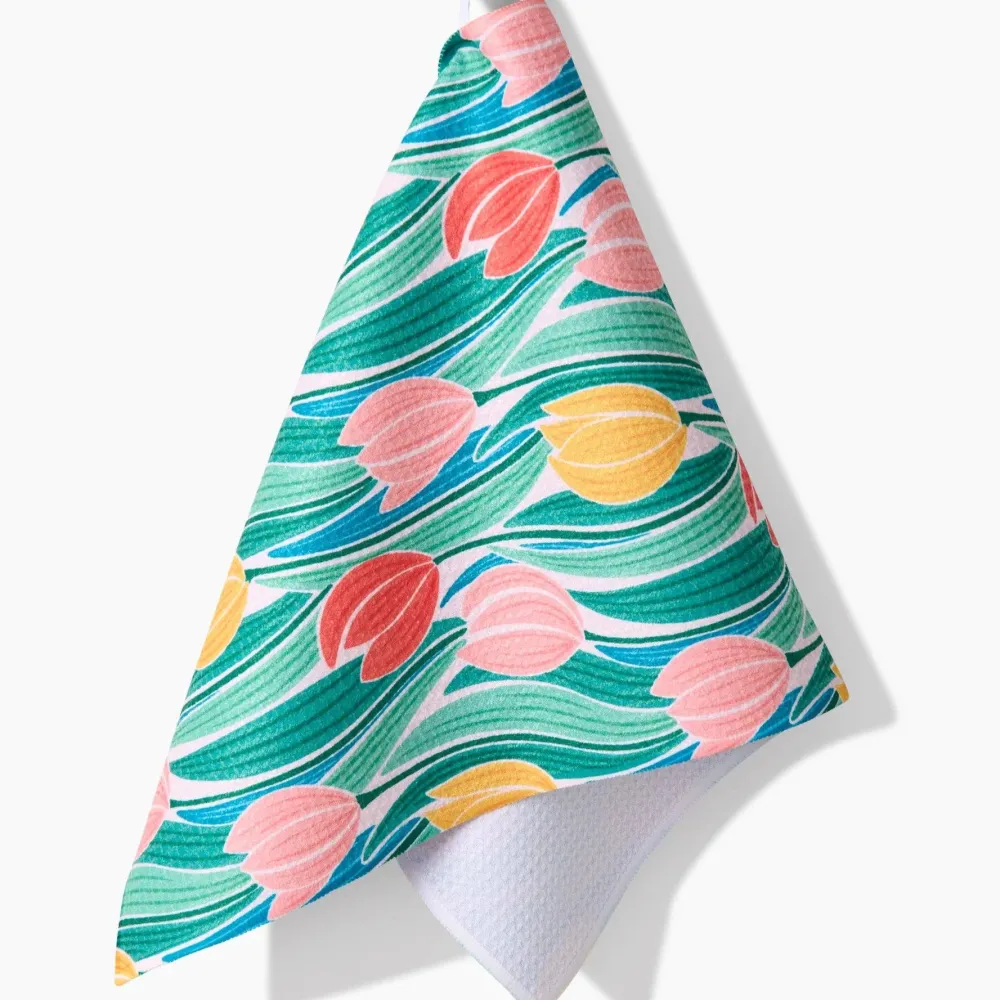 Geometry Tranquil Tulips Bar Towel