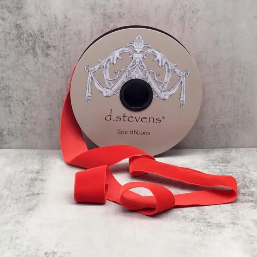 D. Stevens True Red Voss Velvet Ribbon, 1.5" X 20YD