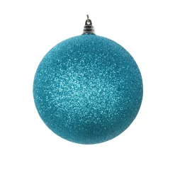 Farrisilk Turquoise Glitter Ball Ornament, 8"