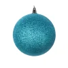 Farrisilk Turquoise Glitter Ball Ornament, 6"