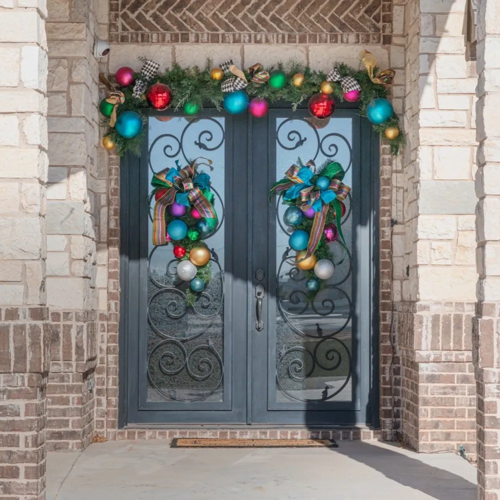 Farrisilk Turquoise Glitter Ball Ornament, 6"