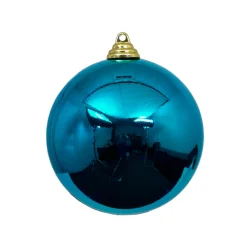 Farrisilk Turquoise Shiny Ball Ornament, 4"