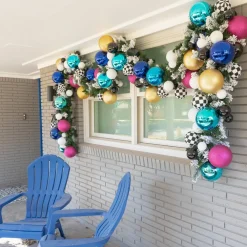 Farrisilk Turquoise Shiny Ball Ornament, 4