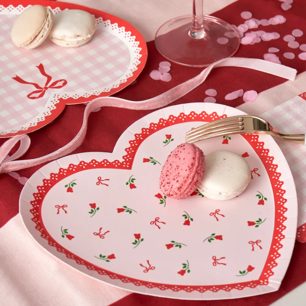 Harlow & Grey Valentine's Day Lace Heart Shaped Plate Set