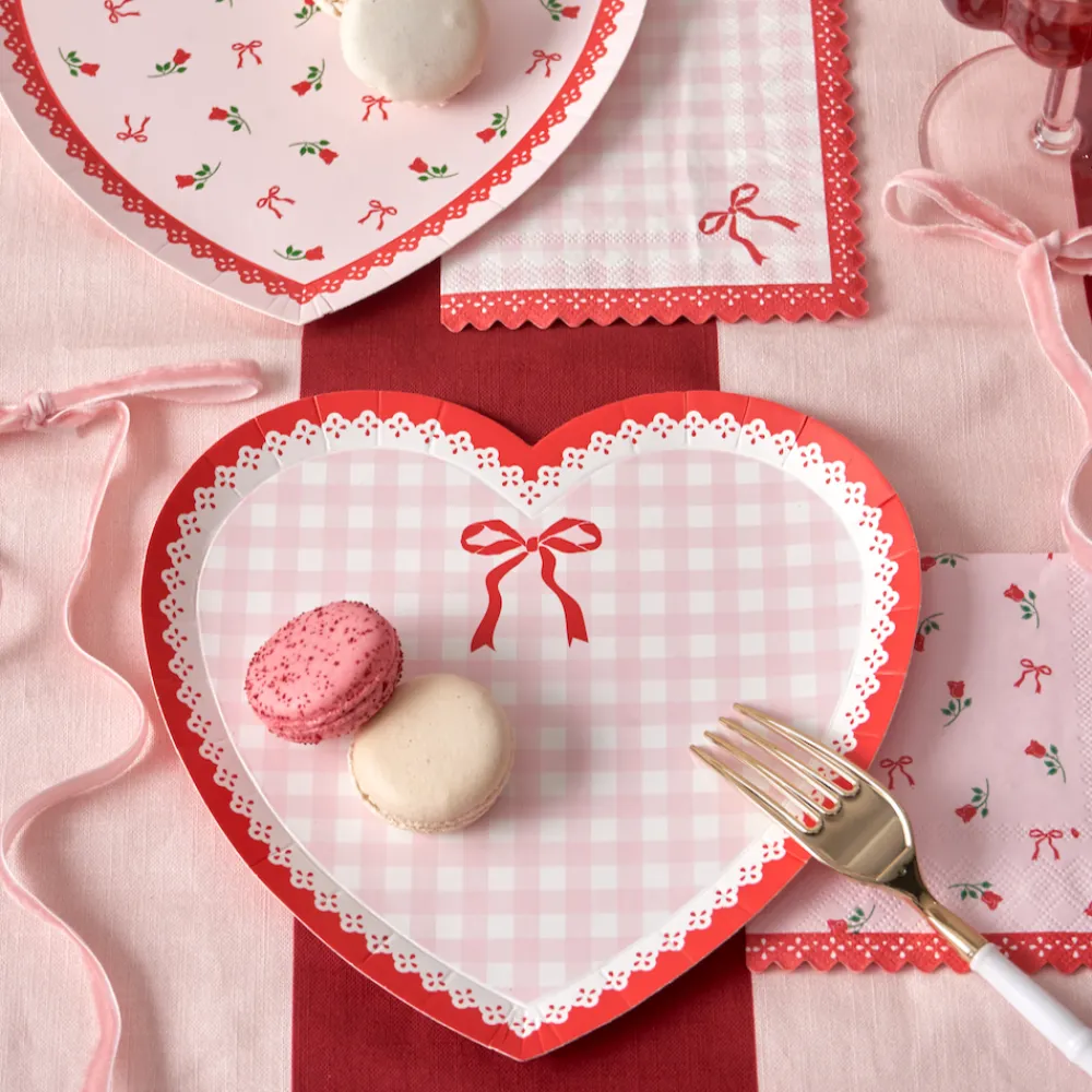 Harlow & Grey Valentine's Day Lace Heart Shaped Plate Set
