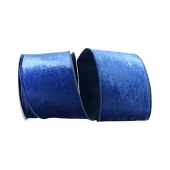Reliant Ribbon Velvet Blue Dupioni Ribbon, 4" X 10YD