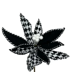 Liberty Floral Velvet Harlequin Poinsettia Stem