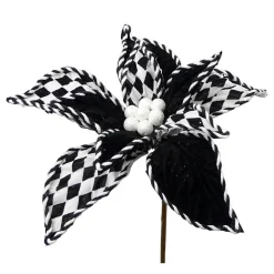 Liberty Floral Velvet Harlequin Poinsettia Stem