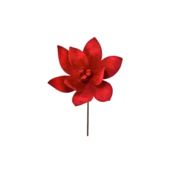 Regency Velvet Jingle Bell Poinsettia Stem