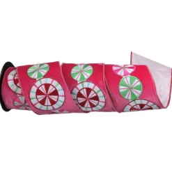 Regency Velvet Peppermint Disc Ribbon, 4" X 5YD
